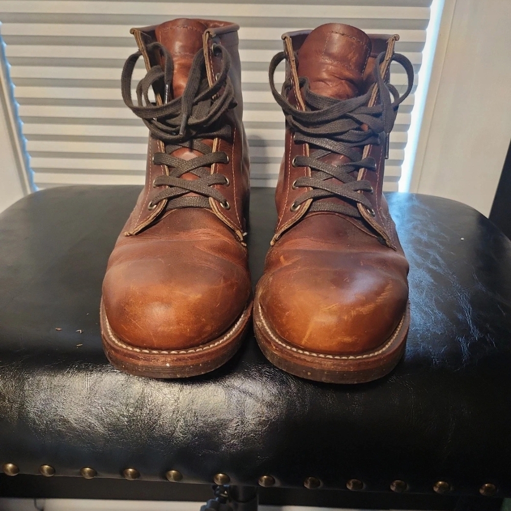 Chippewa Brown Leather Lace-Up Boots